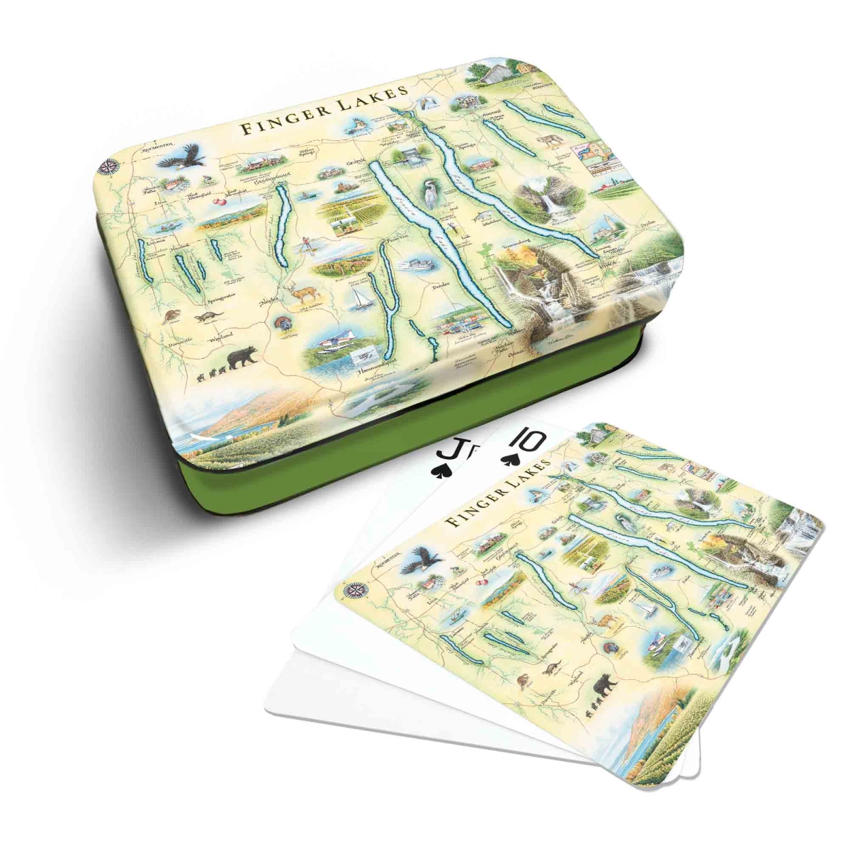 PLCD_FLX Finger Lakes Map Playing Cards