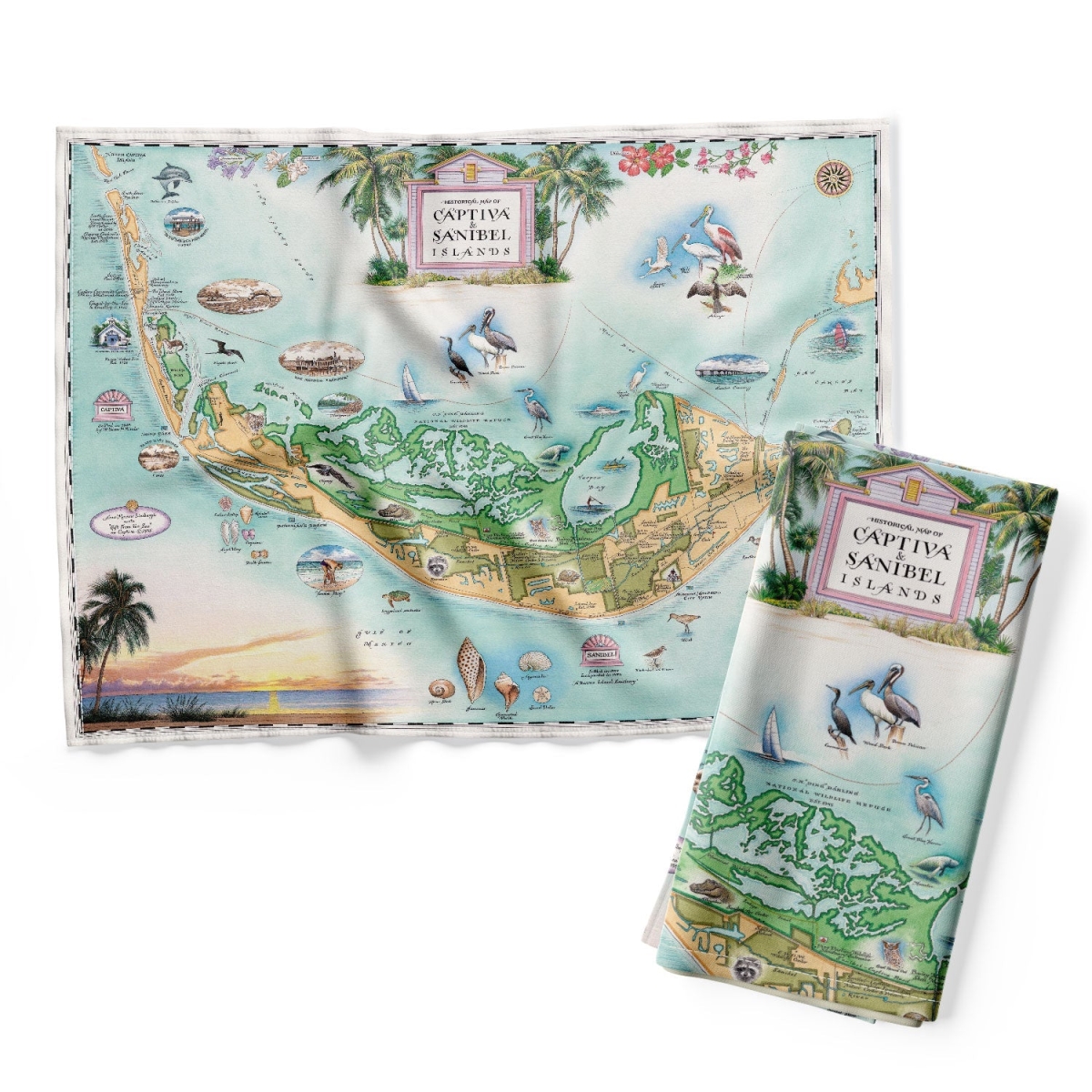 Picture of Xplorer Maps DT_SBCP Sanibel & Captiva Islands Map Kitchen Towel