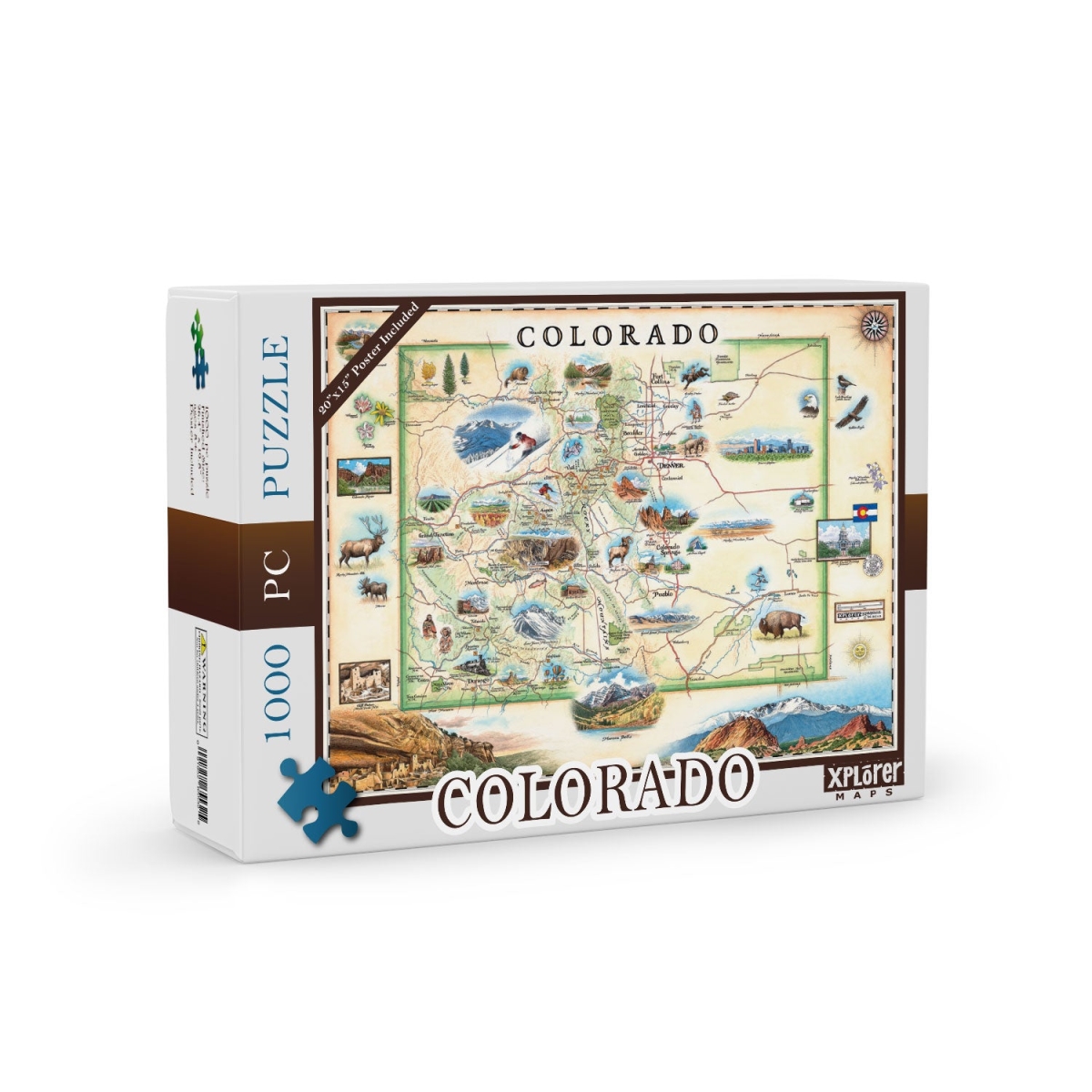 PZMCB_CO Colorado State Map Jigsaw Puzzle - 1000 Pieces