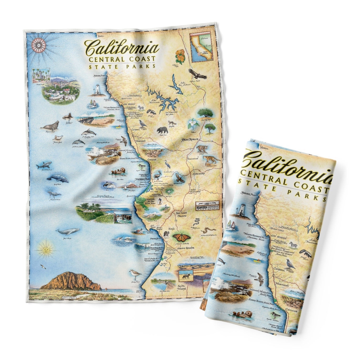 Picture of Xplorer Maps DT_CCSP California Central Coast State Parks Map Kitchen Towel