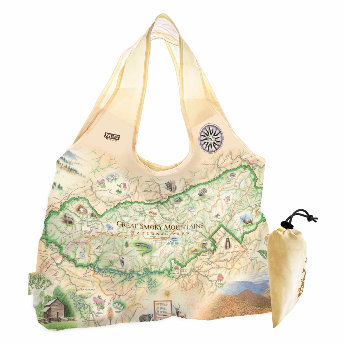 PTOTE_GSM Great Smoky Mountains National Park Map Pouch Tote Bag