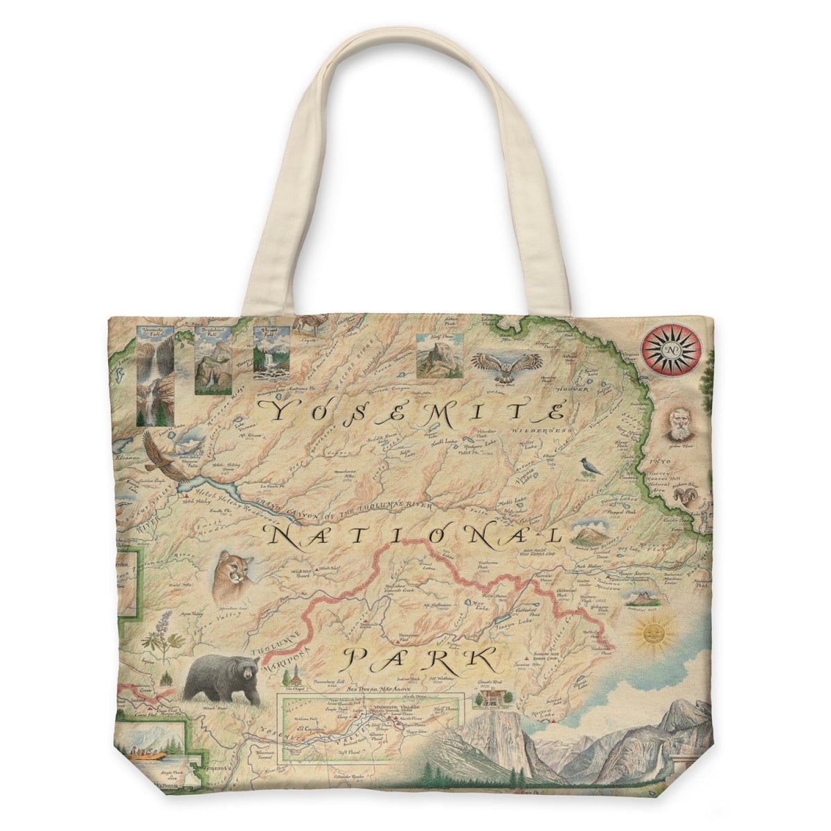 CTOTE_YOS Yosemite Map Canvas Tote Bag