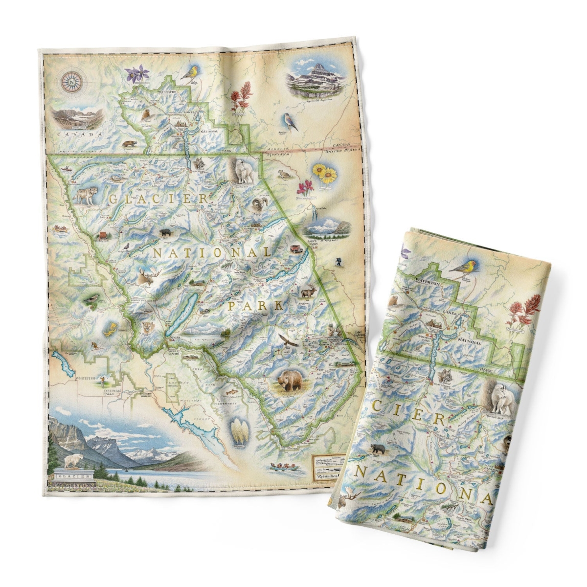 Picture of Xplorer Maps DT_GNP Glacier National Park Map Kitchen Towel