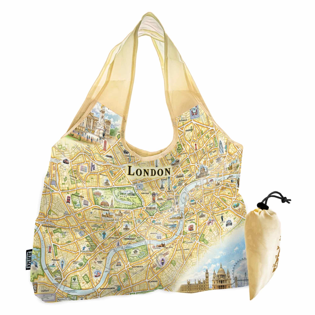 PTOTE_LON London Map Pouch Tote Bag