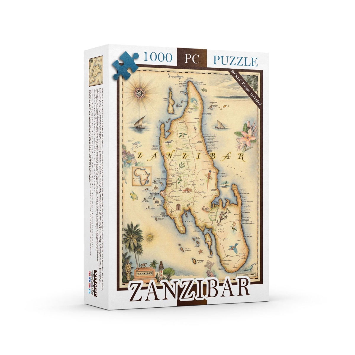 PZMCB_ZANZIBAR Zanzibar Map Jigsaw Puzzle - 1000 Pieces