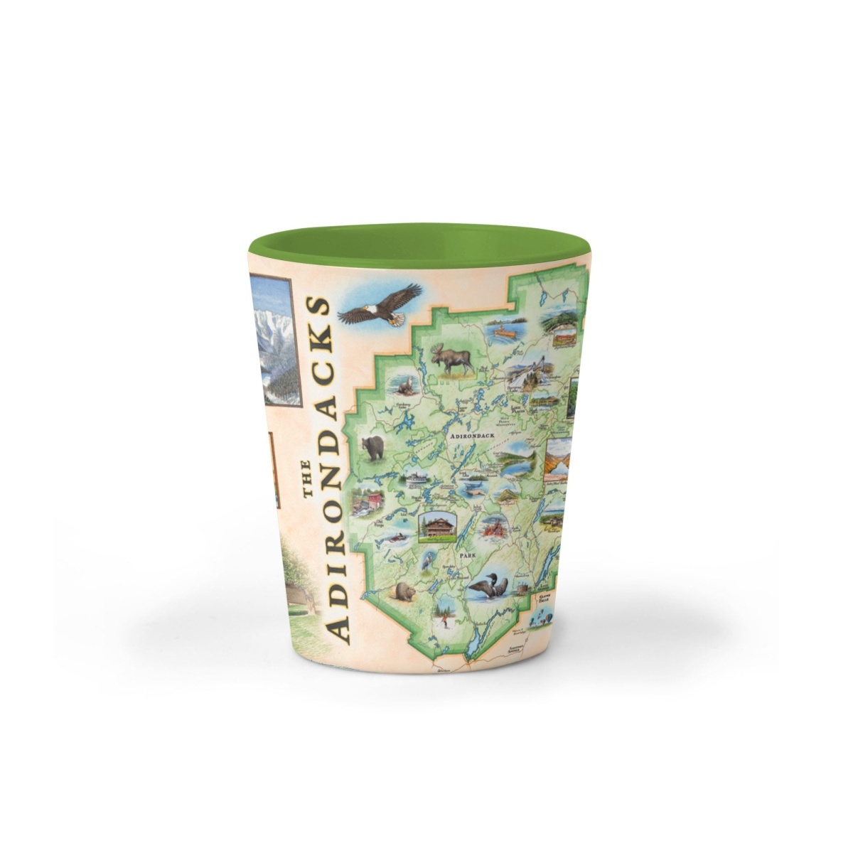 Picture of Xplorer Maps SG_ADKS Adirondacks Map Ceramic Shot Glass