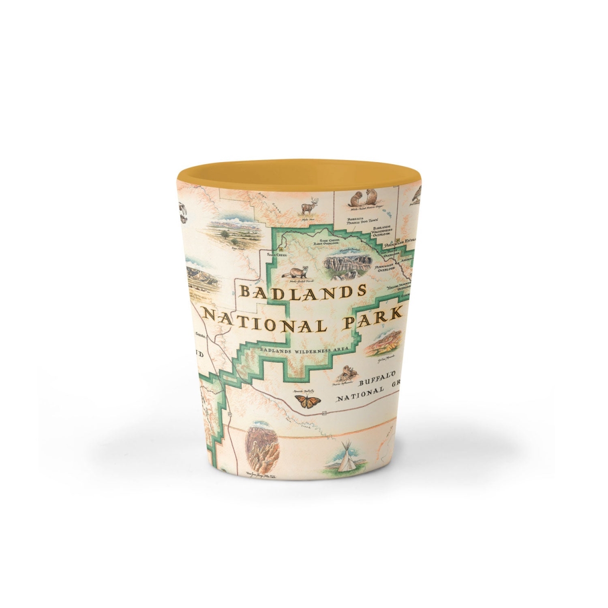 Picture of Xplorer Maps SG_BLNP Badlands National Park Map Ceramic Shot Glass