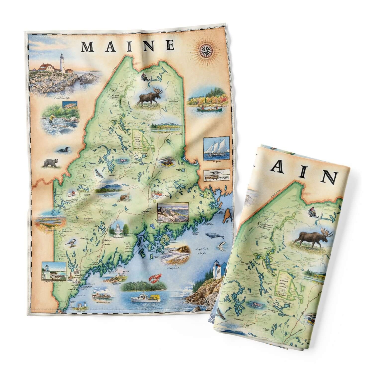 Picture of Xplorer Maps DT_ME Maine State Map Kitchen Towel