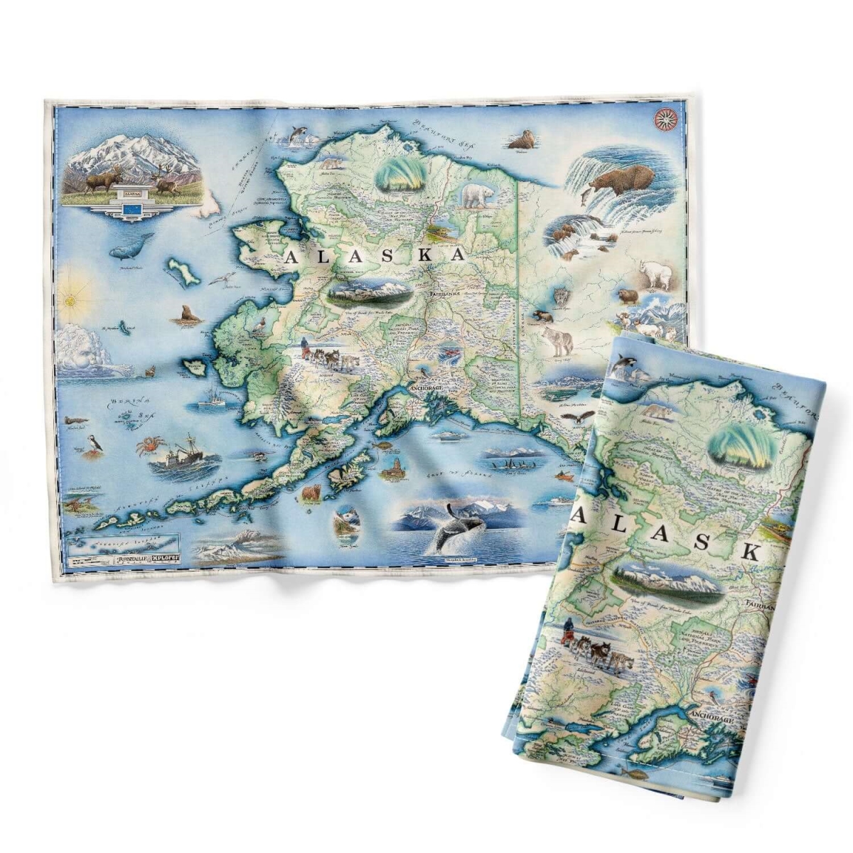 Picture of Xplorer Maps DT_AK Alaska State Map Kitchen Towel