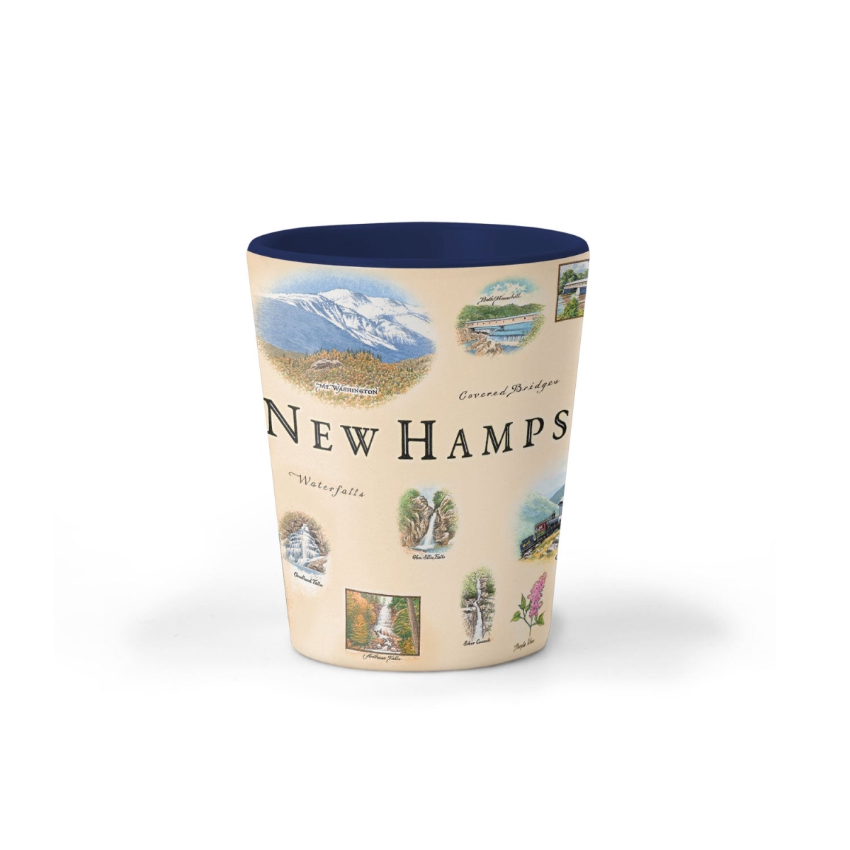 Picture of Xplorer Maps SG_NH   Hampshire State Map Ceramic Shot Glass