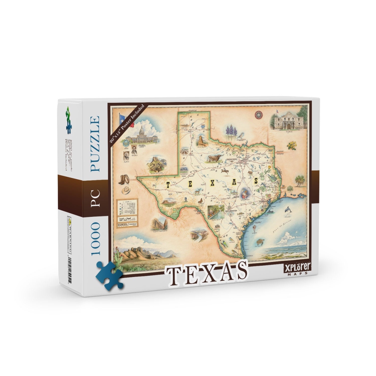 PZMCB_TX Texas State Map Jigsaw Puzzle - 1000 Pieces