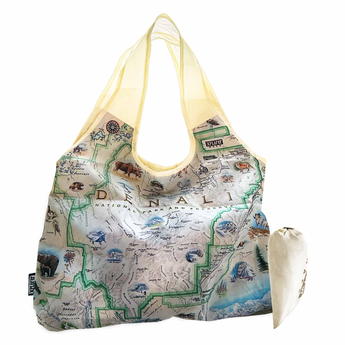 PTOTE_DENL Denali National Park Map Pouch Tote Bag