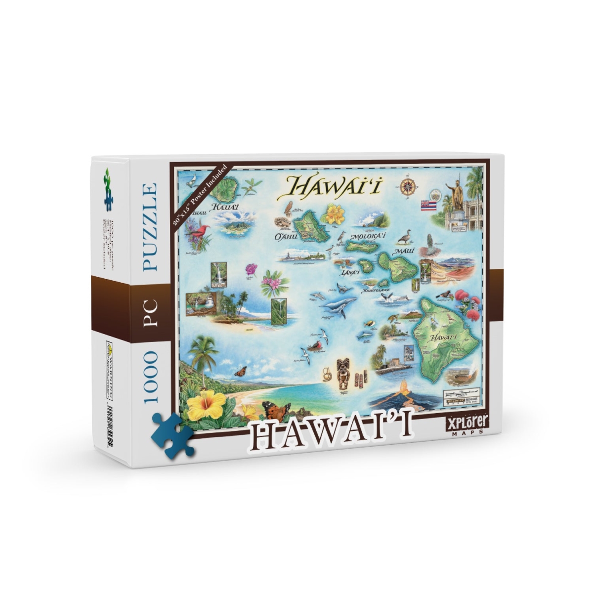 PZMCB_HI Hawai'i State Map Jigsaw Puzzles - 1000 Pieces