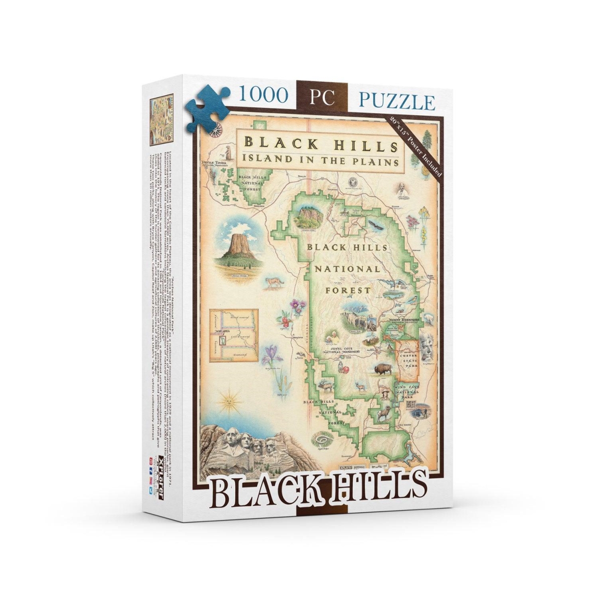 PZMCB_BHNF Black Hills National Forest Map Jigsaw Puzzle - 1000 Pieces