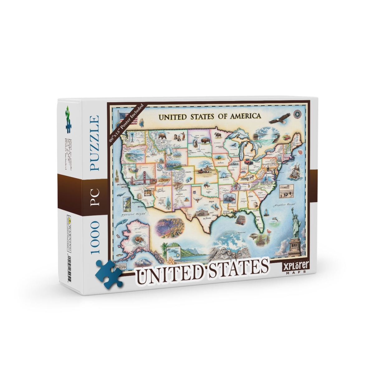 PZMCB_USA USA Map Jigsaw Puzzle - 1000 Pieces