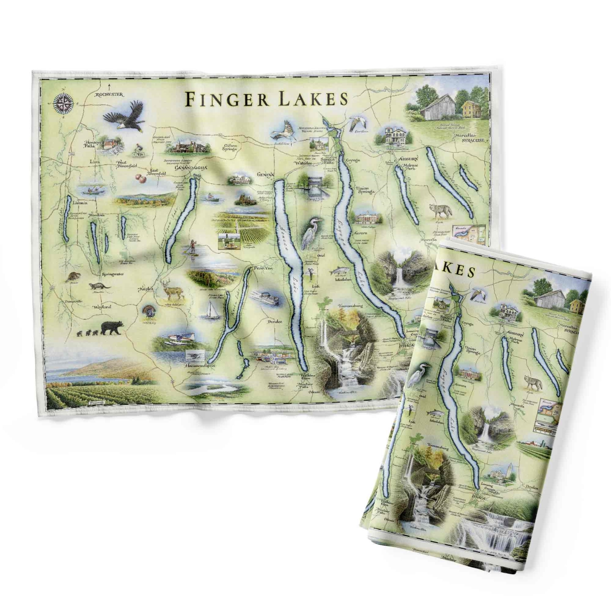 DT_FLX Finger Lakes Map Kitchen Towel