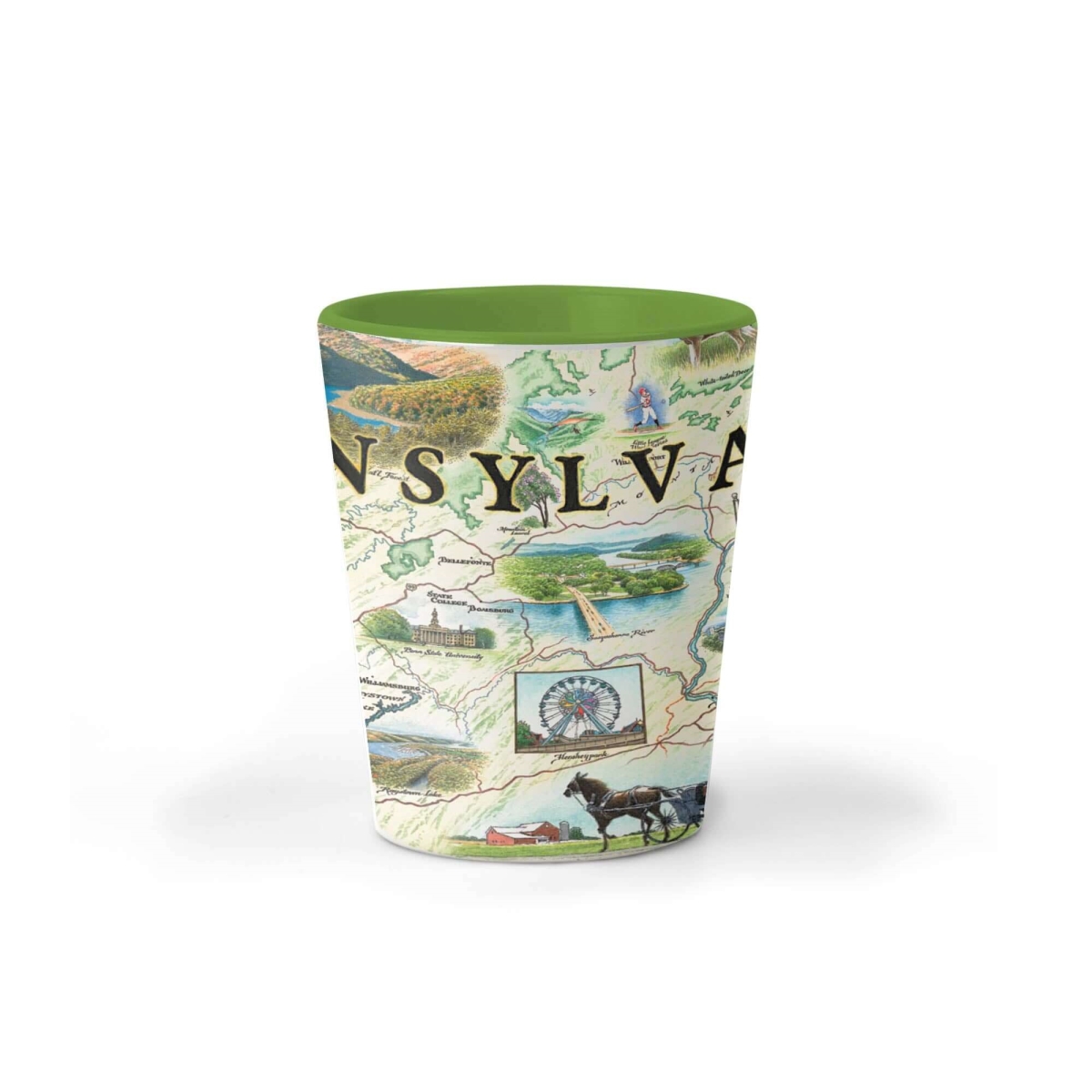 Picture of Xplorer Maps SG_PA Pennsylvania State Map Ceramic Shot Glass