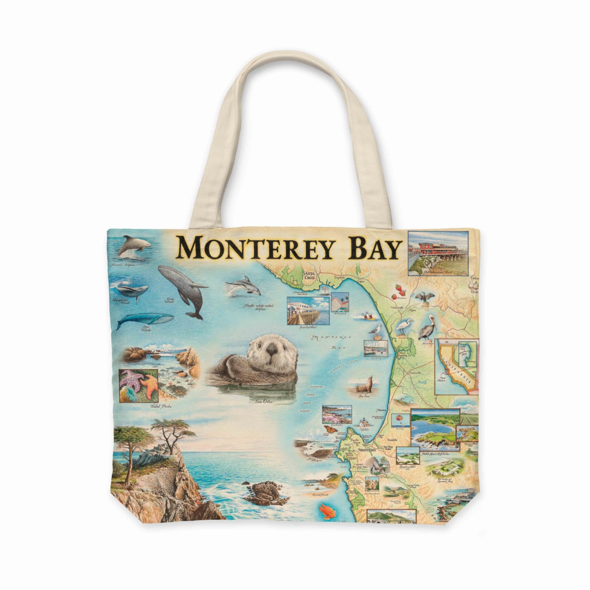 CTOTE_MB Monterey Bay Map Canvas Tote Bag
