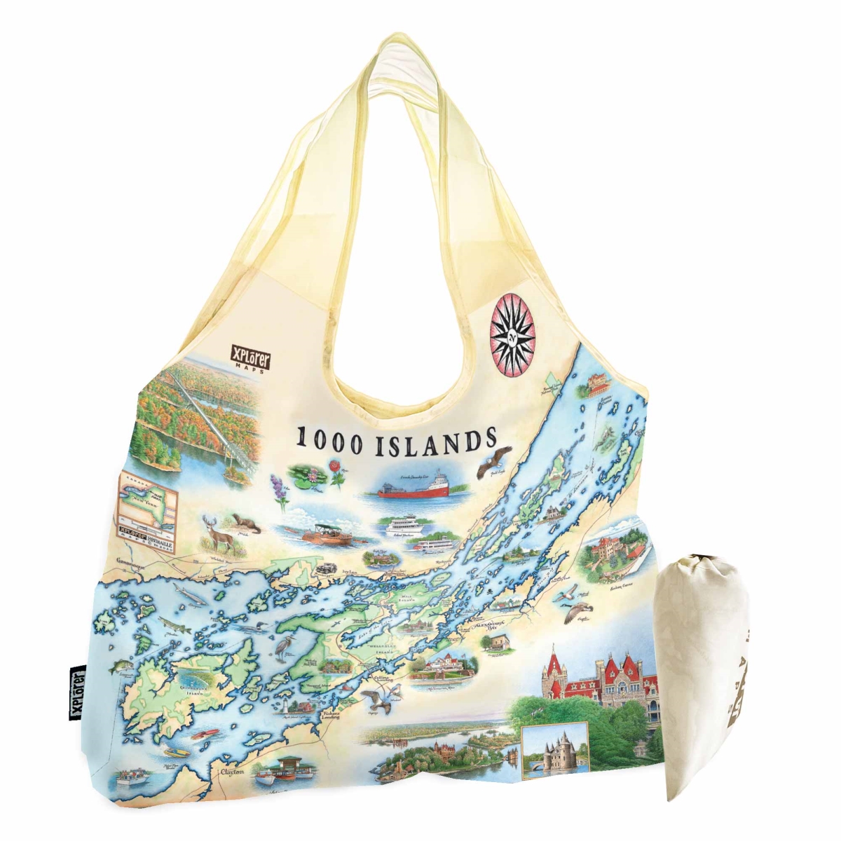 PTOTE_1000 1000 Islands National Park Map Pouch Tote Bag