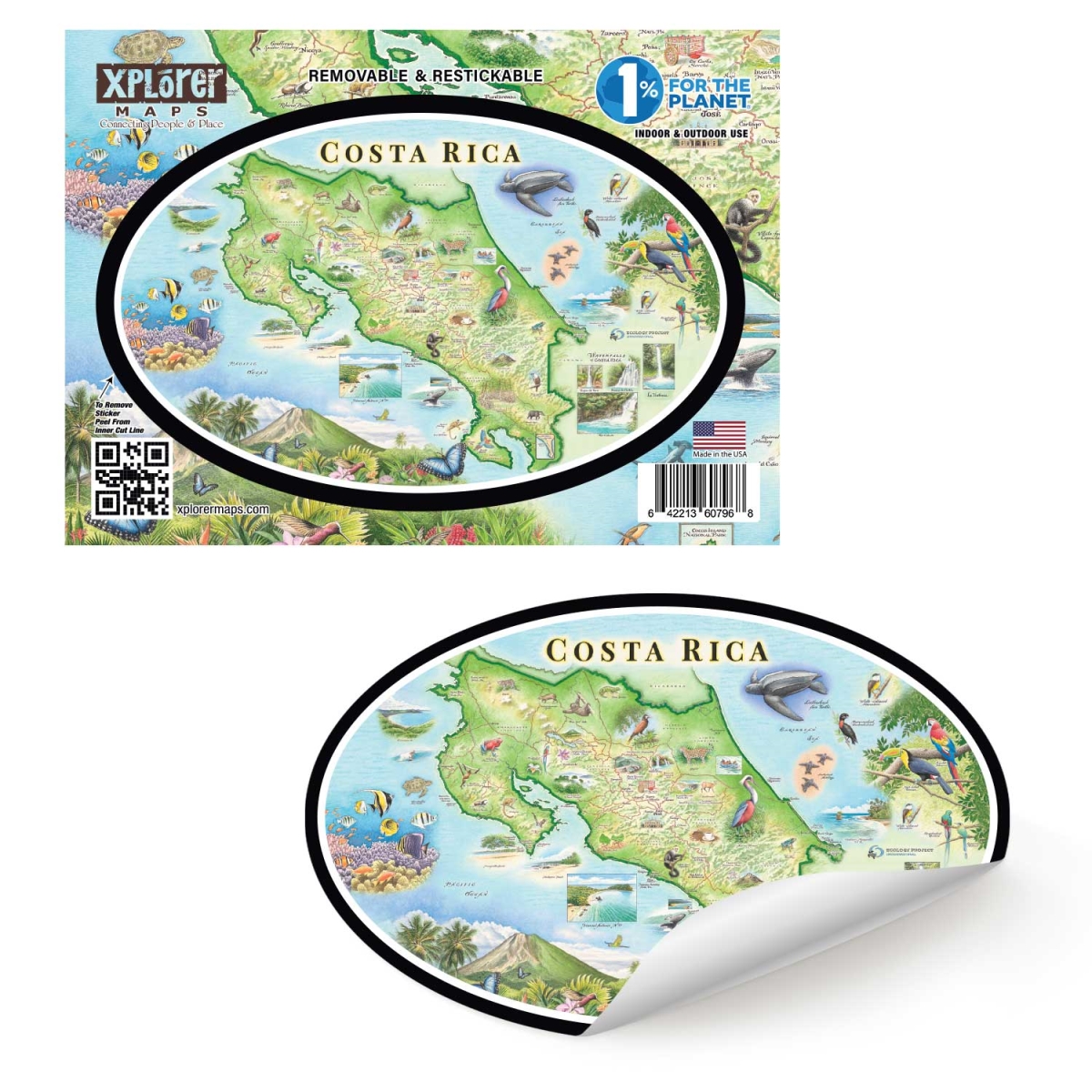 STKR_CR Costa Rica Map Sticker
