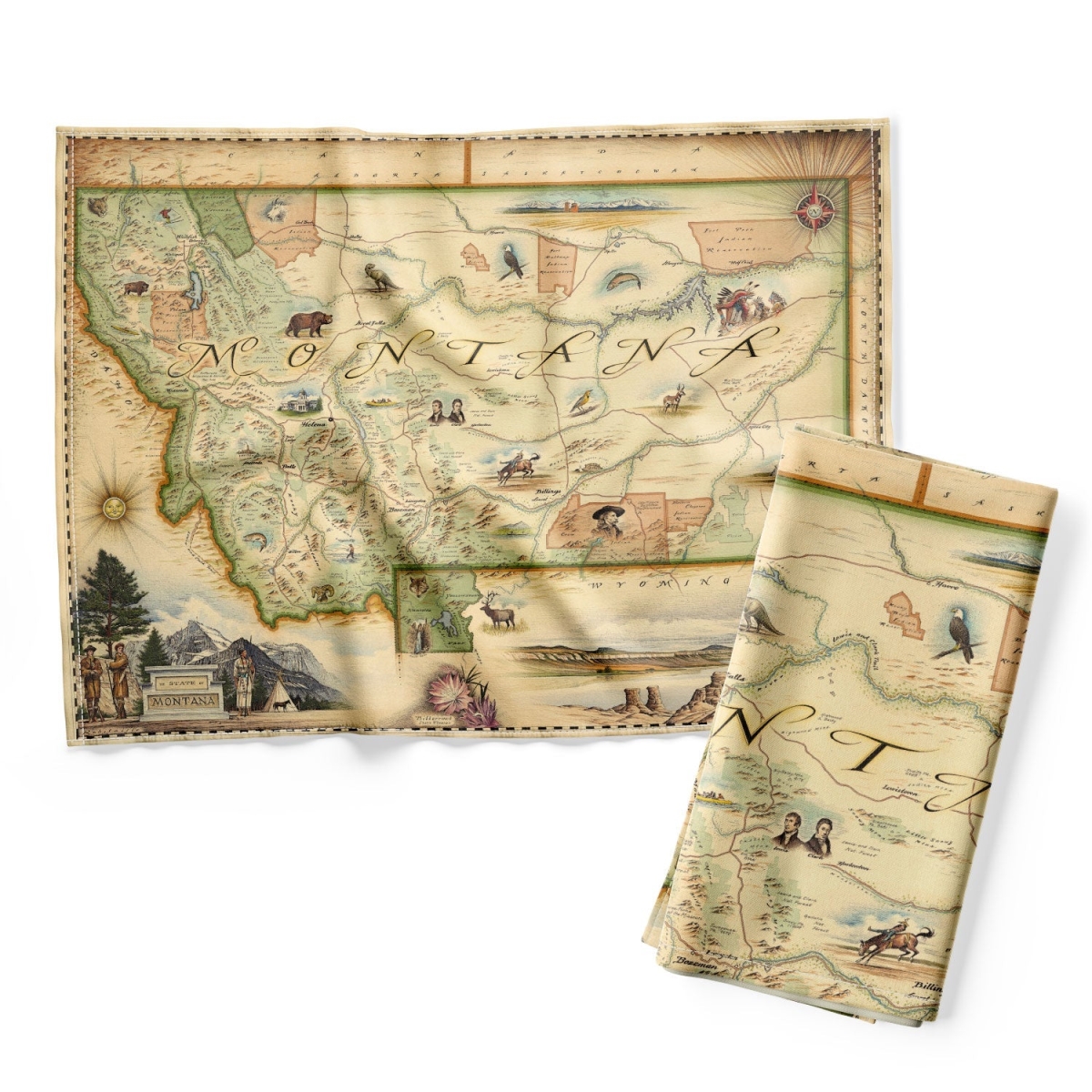 Picture of Xplorer Maps DT_MT Montana State Map Kitchen Towel