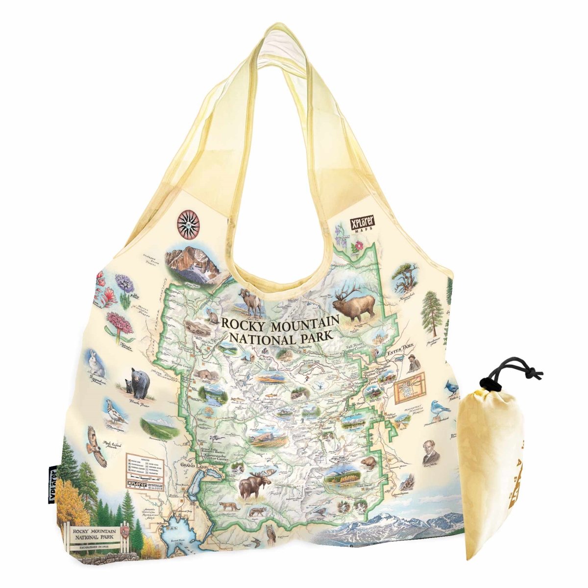 PTOTE_RMNP Rocky Mountain National Park Map Pouch Tote Bag