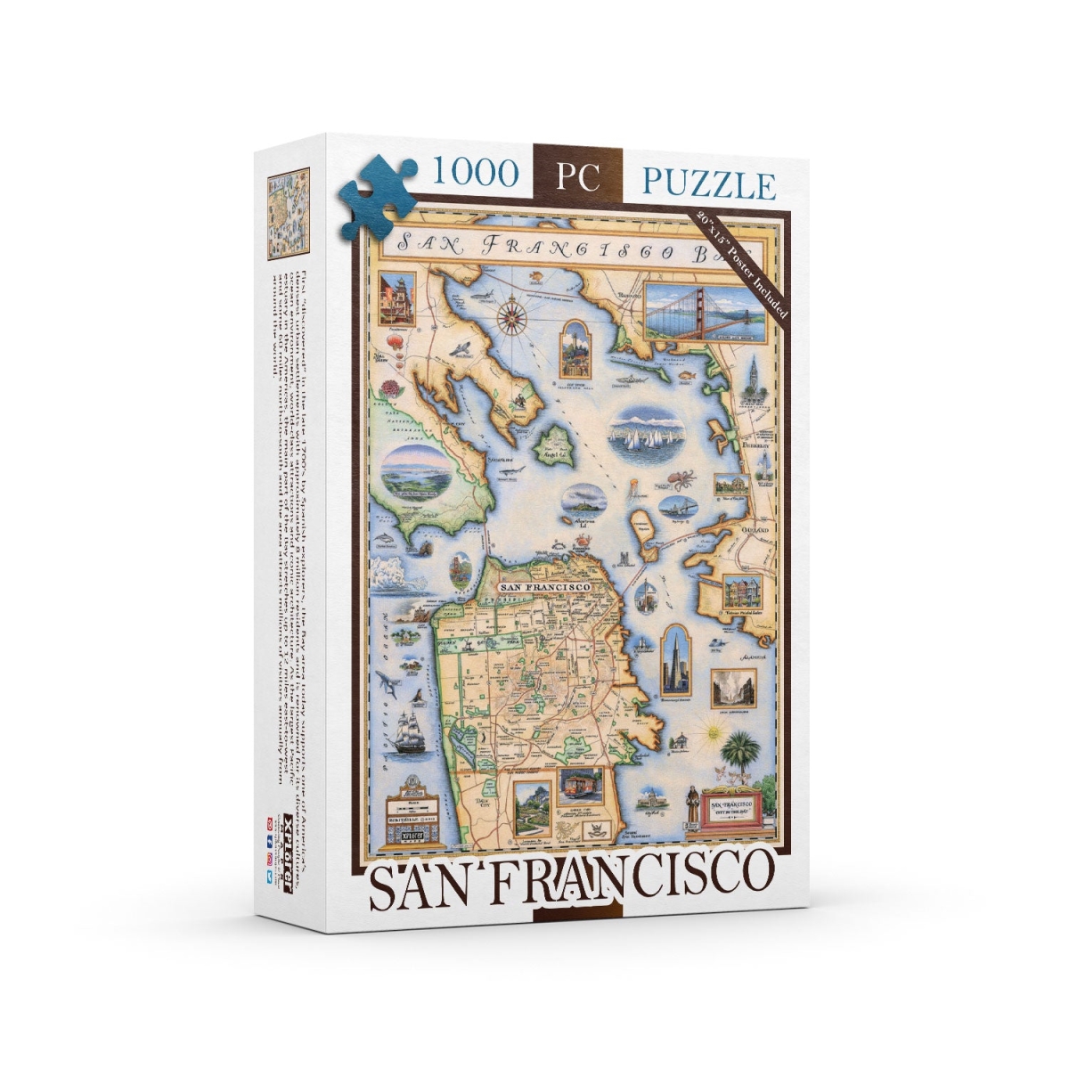 PZMCB_SFB San Francisco Bay Map Jigsaw Puzzle - 1000 Pieces