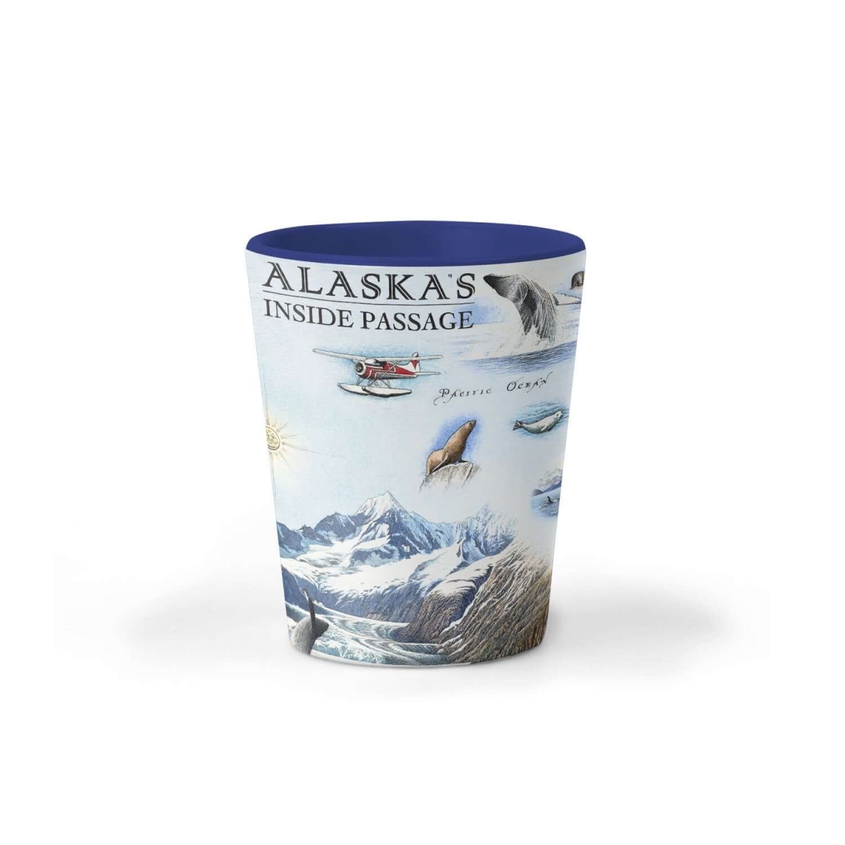 Picture of Xplorer Maps SG_IP Alaska Inside Passage Map Ceramic Shot Glass
