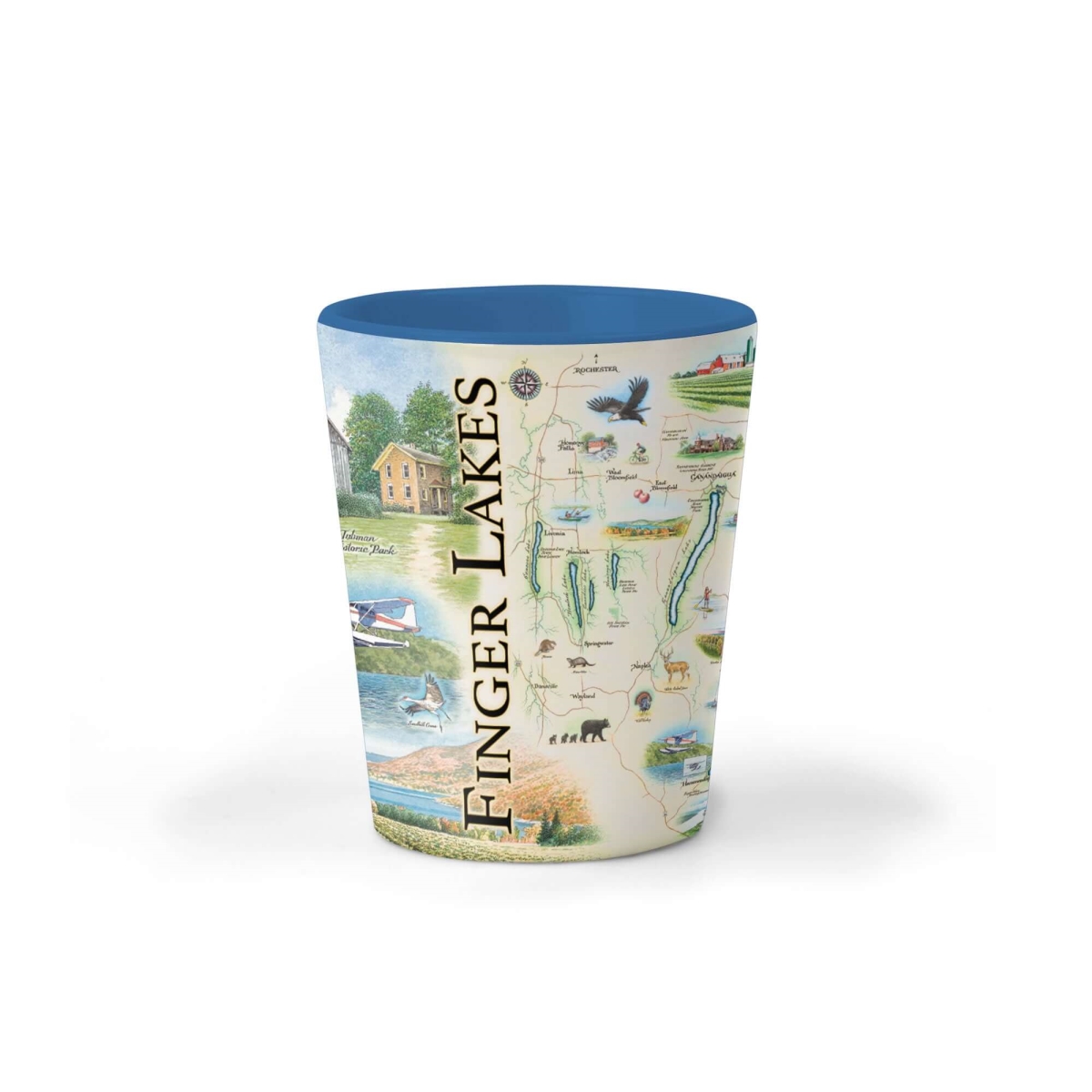 Picture of Xplorer Maps SG_FLX Finger Lakes Map Ceramic Shot Glass