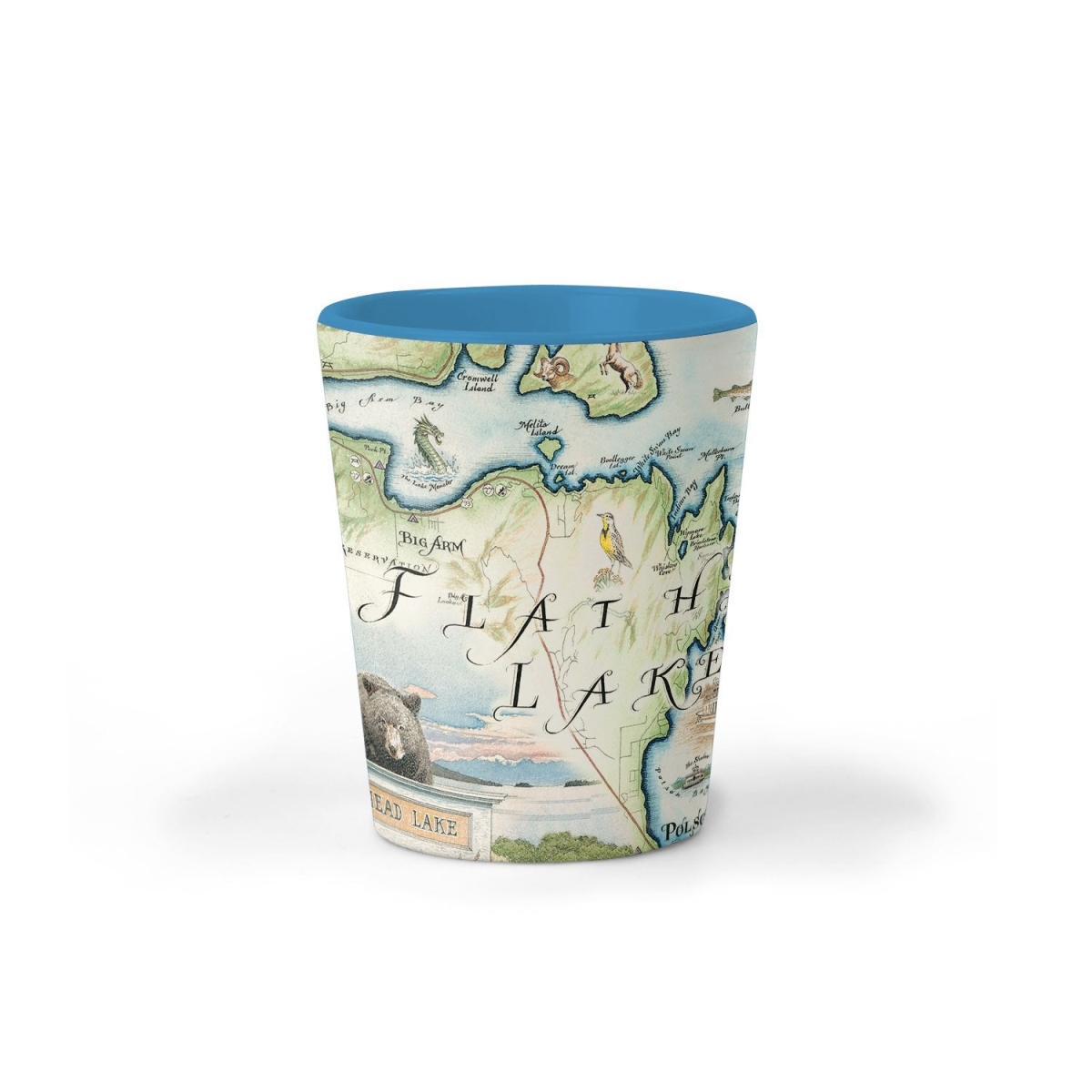 Picture of Xplorer Maps SG_FLH Flathead Lake Map Ceramic Shot Glass