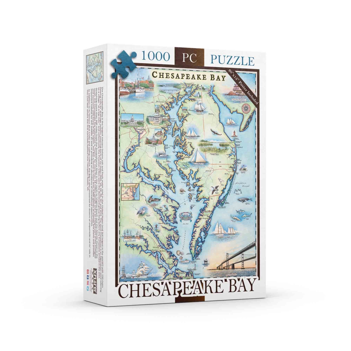 PZMCB_CB Chesapeake Bay Map Jigsaw Puzzle - 1000 Pieces