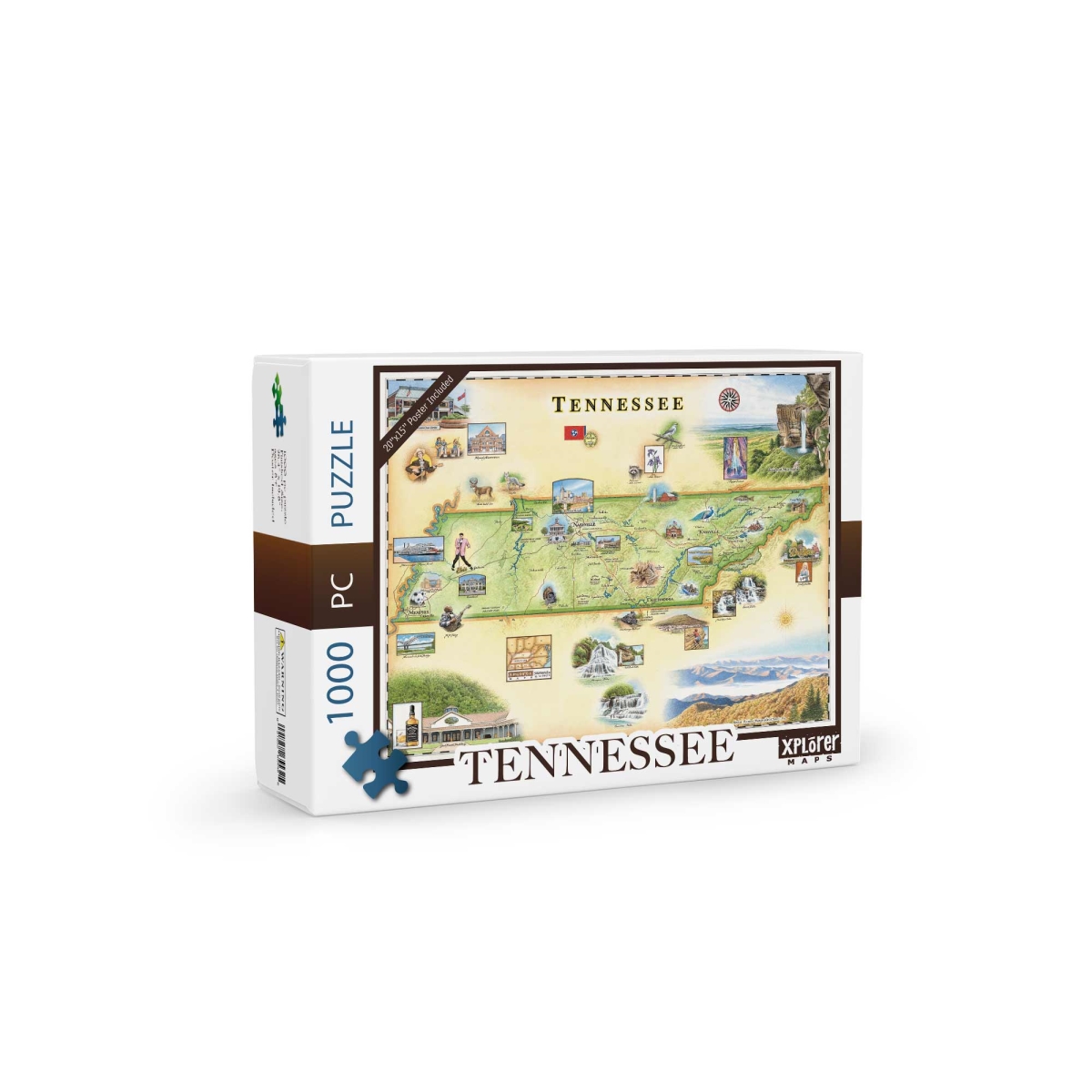 PZMCB_TN Tennessee Map Jigsaw Puzzle - 1000 Pieces