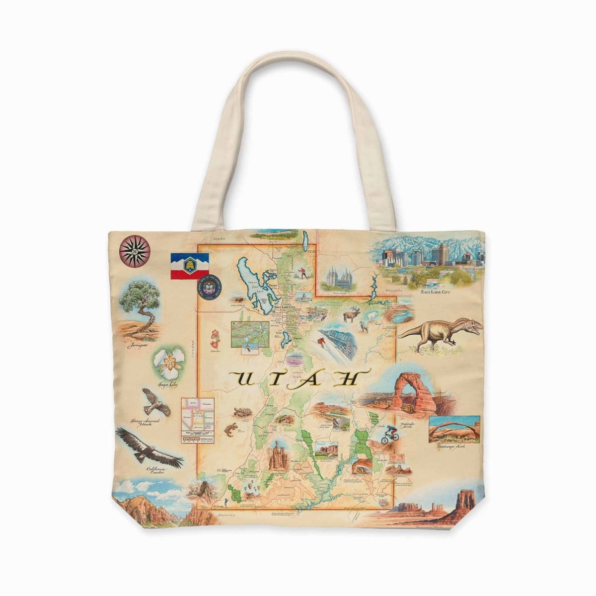 CTOTE_UT Utah Map Canvas Tote Bag