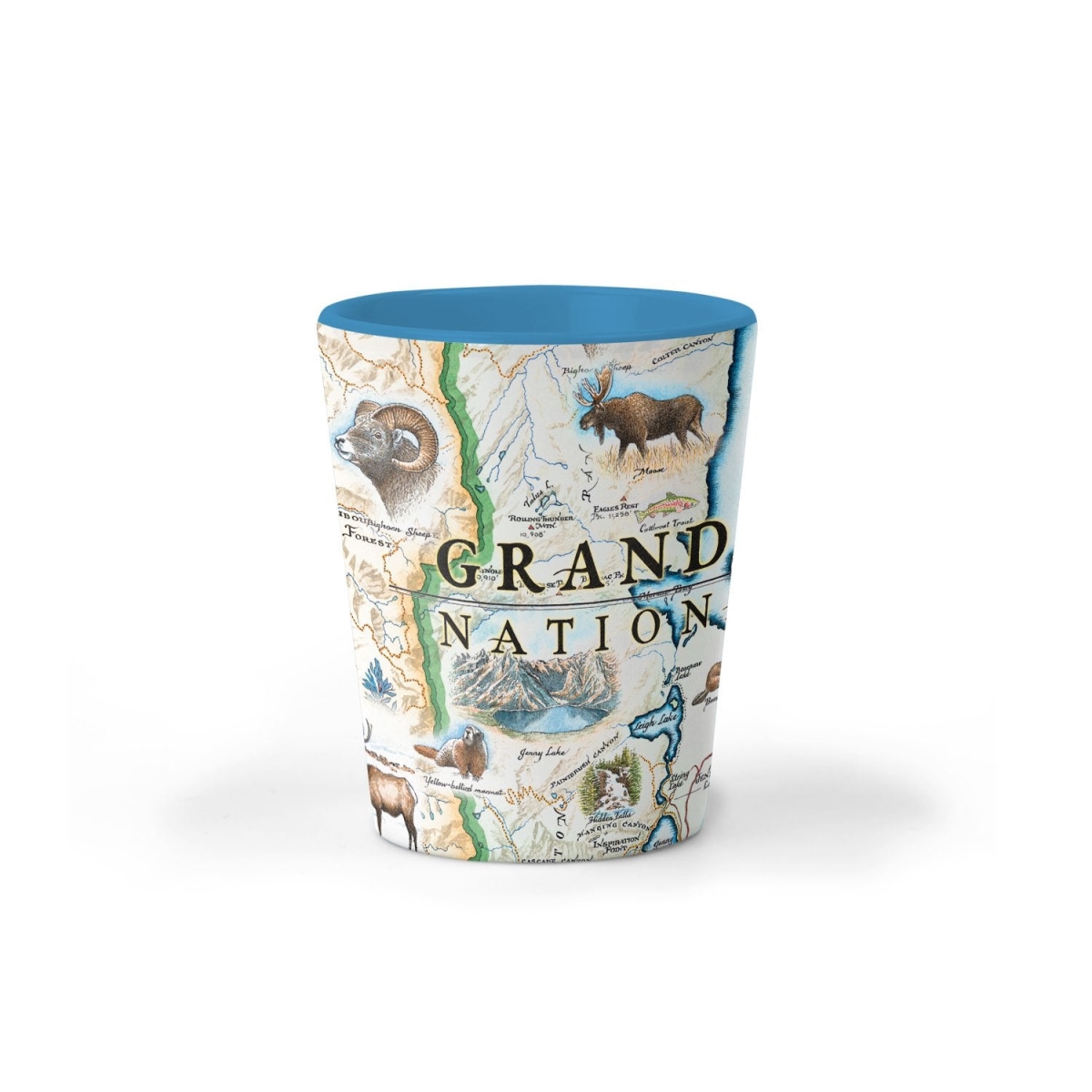 Picture of Xplorer Maps SG_GTNP Grand Teton National Park Map Ceramic Shot Glass
