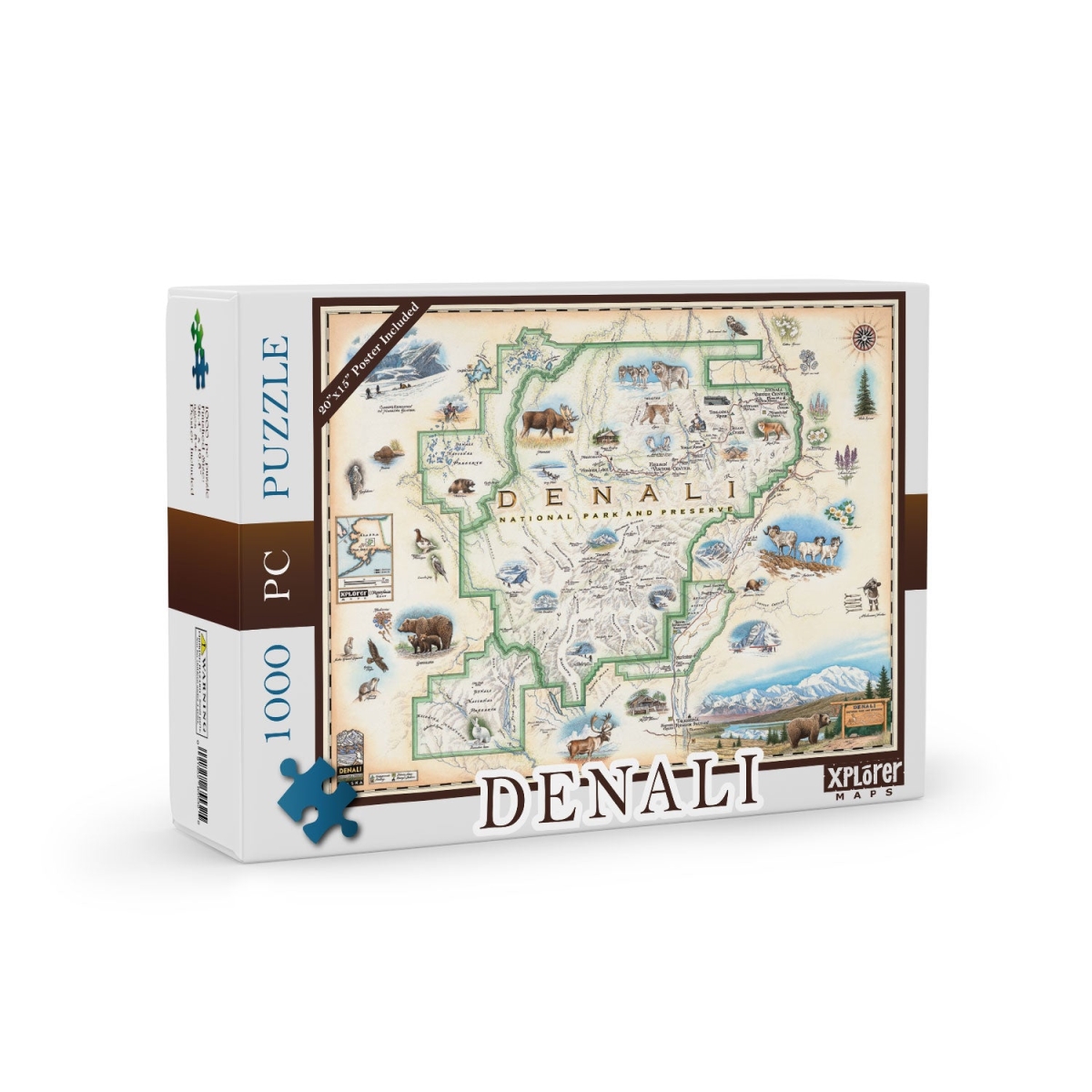 PZMCB_DENL Denali National Park Map Jigsaw Puzzles - 1000 Pieces