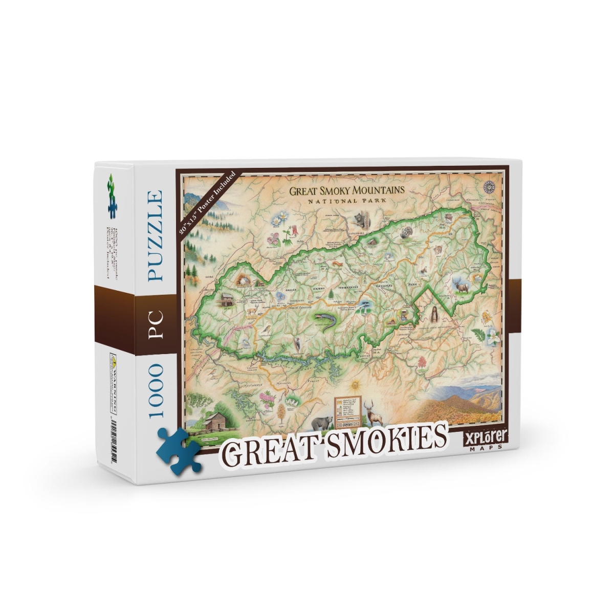 PZMCB_GSM Great Smoky Mountains National Park Map Jigsaw Puzzle  - 1000 Pieces