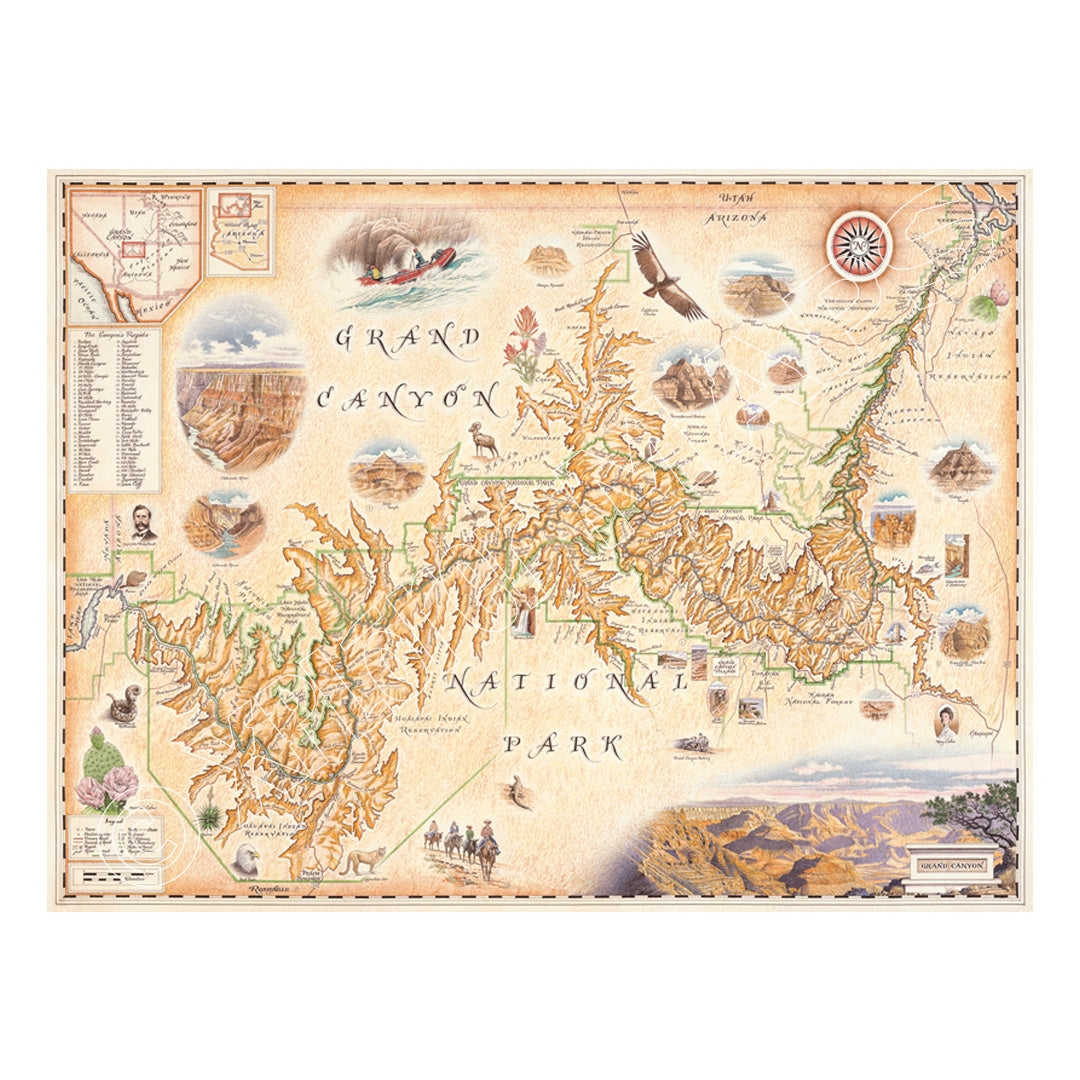 MAP_GCNP Grand Canyon National Park Hand-Drawn Map
