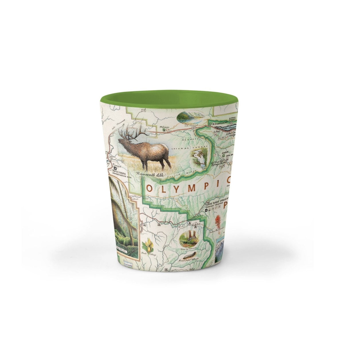 Picture of Xplorer Maps SG_OLY Olympic National Park Map Ceramic Shot Glass