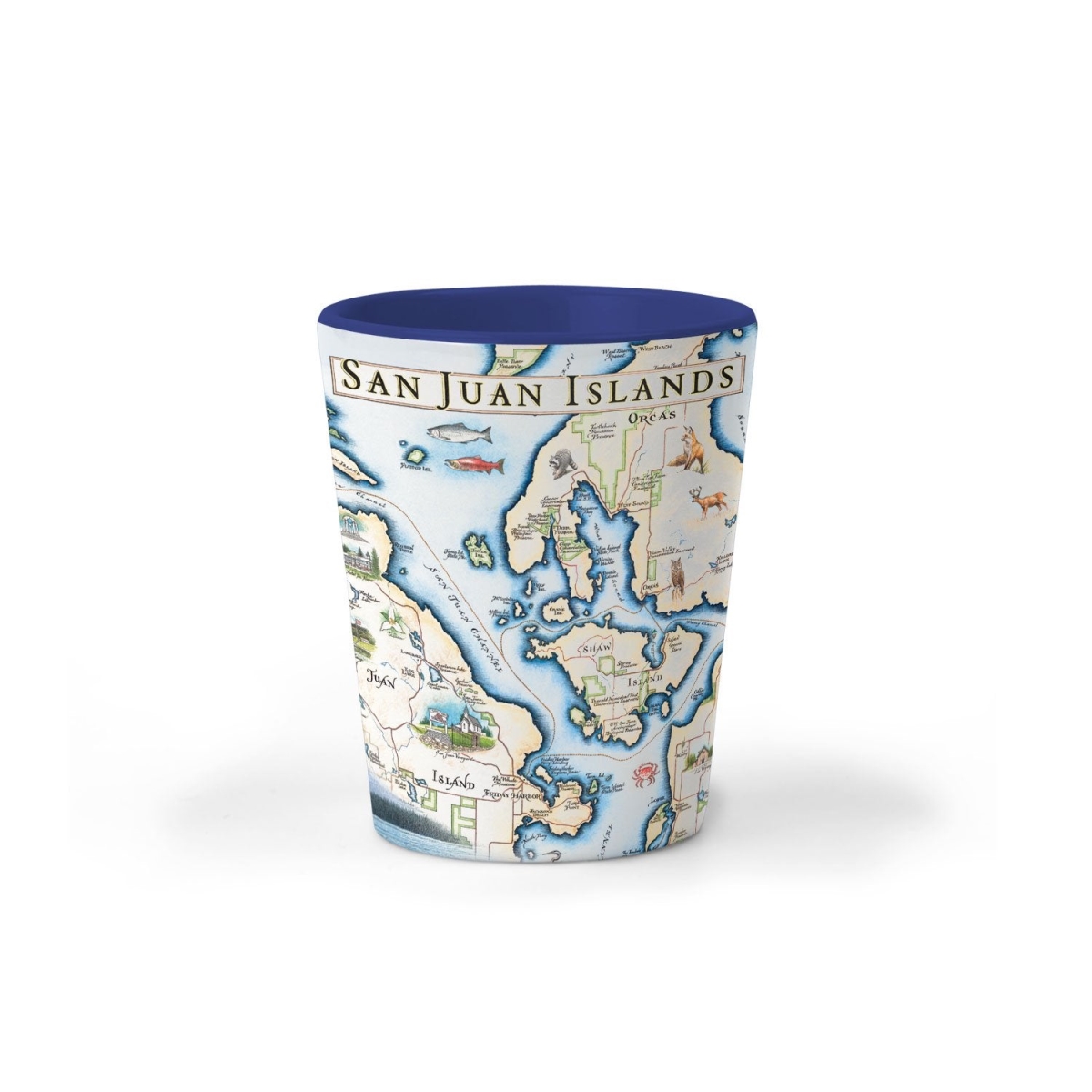 Picture of Xplorer Maps SG_SJI San Juan Islands Map Ceramic Shot Glass