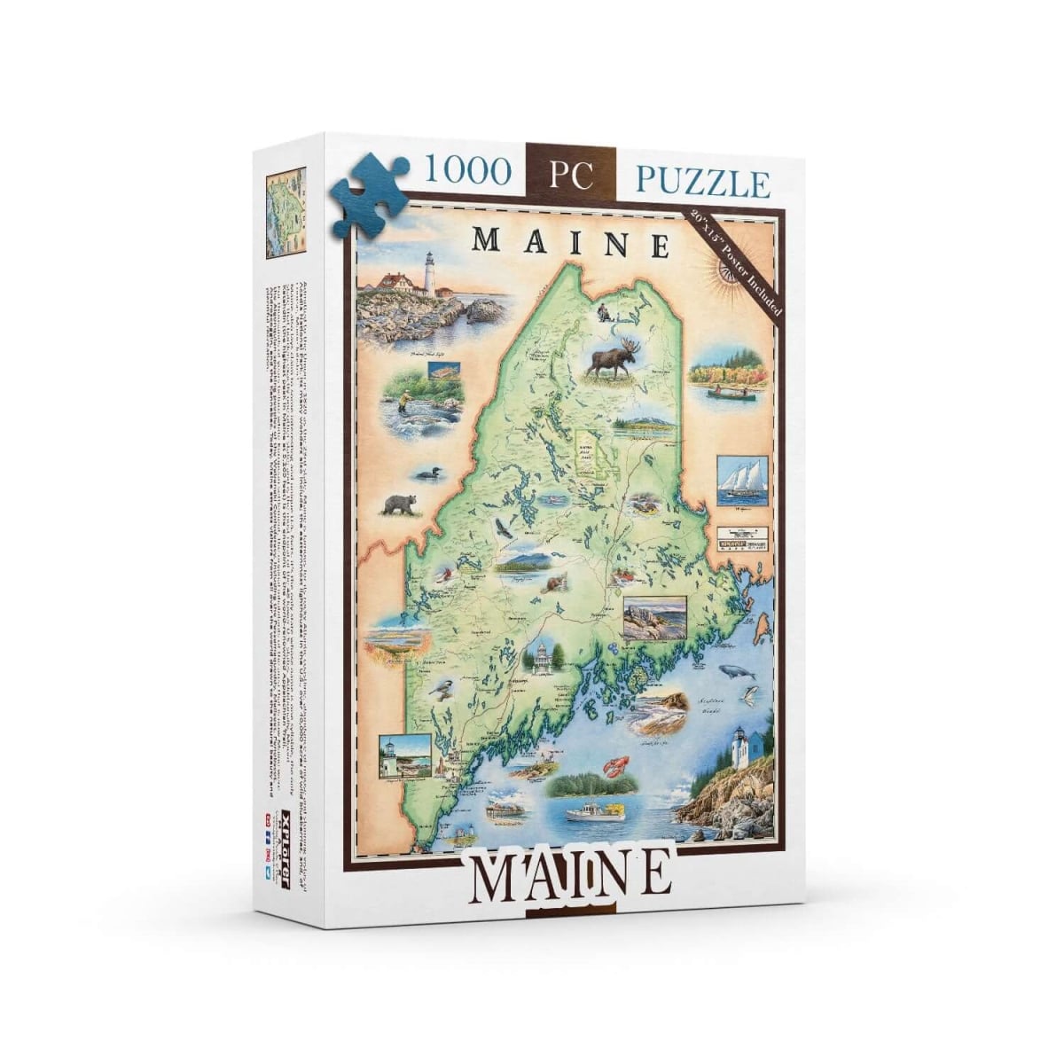 PZMCB_ME Maine State Map Jigsaw Puzzle - 1000 Pieces