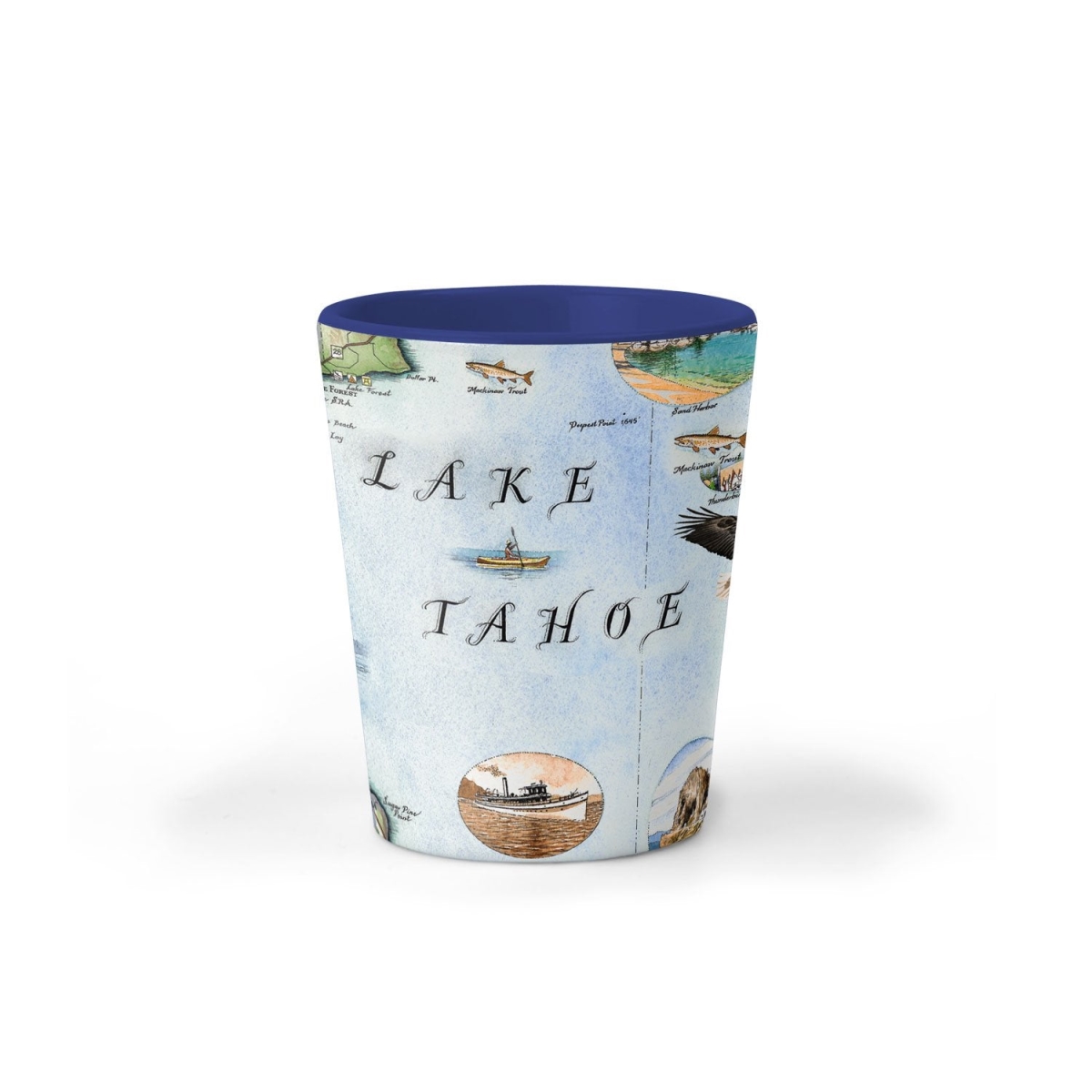 Picture of Xplorer Maps SG_LTH Lake Tahoe Map Ceramic Shot Glass