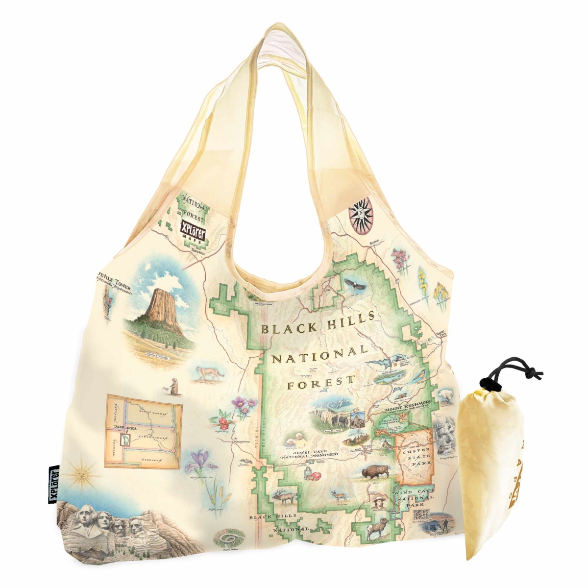 PTOTE_BHNF Black Hills National Forest Map Pouch Tote Bag