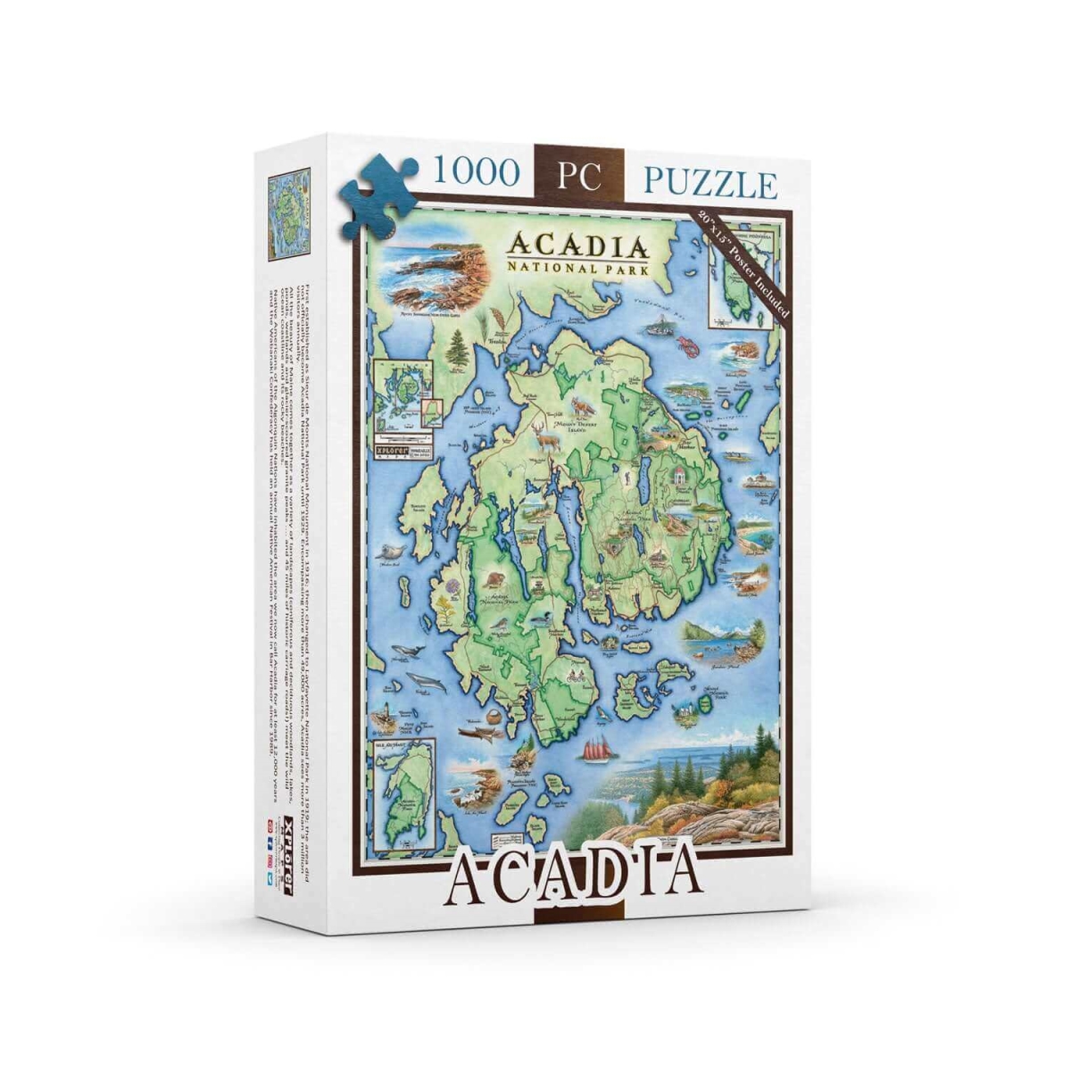 PZMCB_ACNP Acadia National Park Map Jigsaw Puzzle - 1000 Pieces