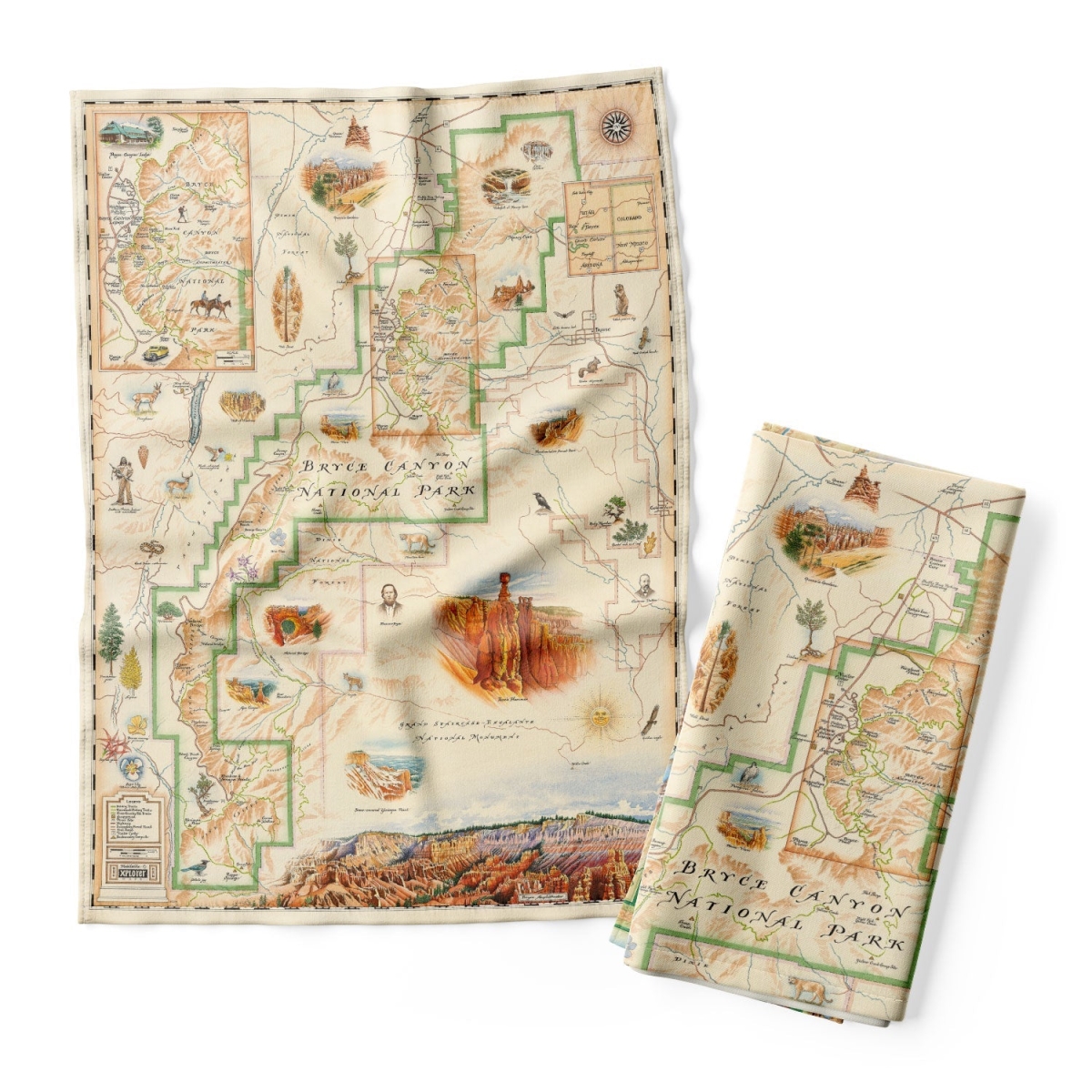 DT_BCNP Bryce Canyon National Park Map Kitchen Towel