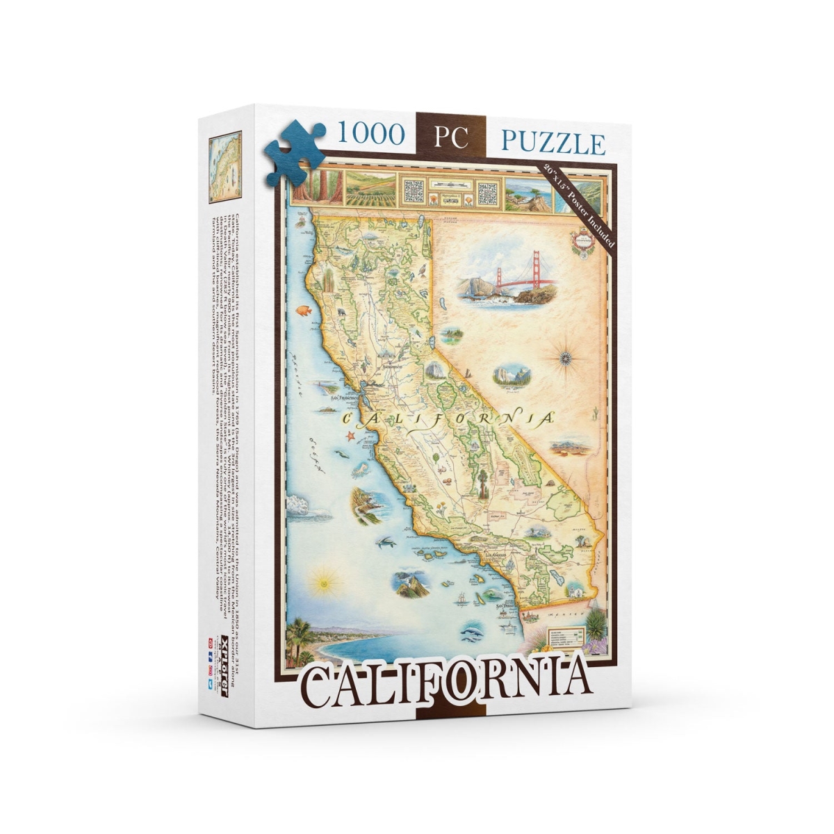 PZMCB_CA California State Map Jigsaw Puzzle - 1000 Pieces