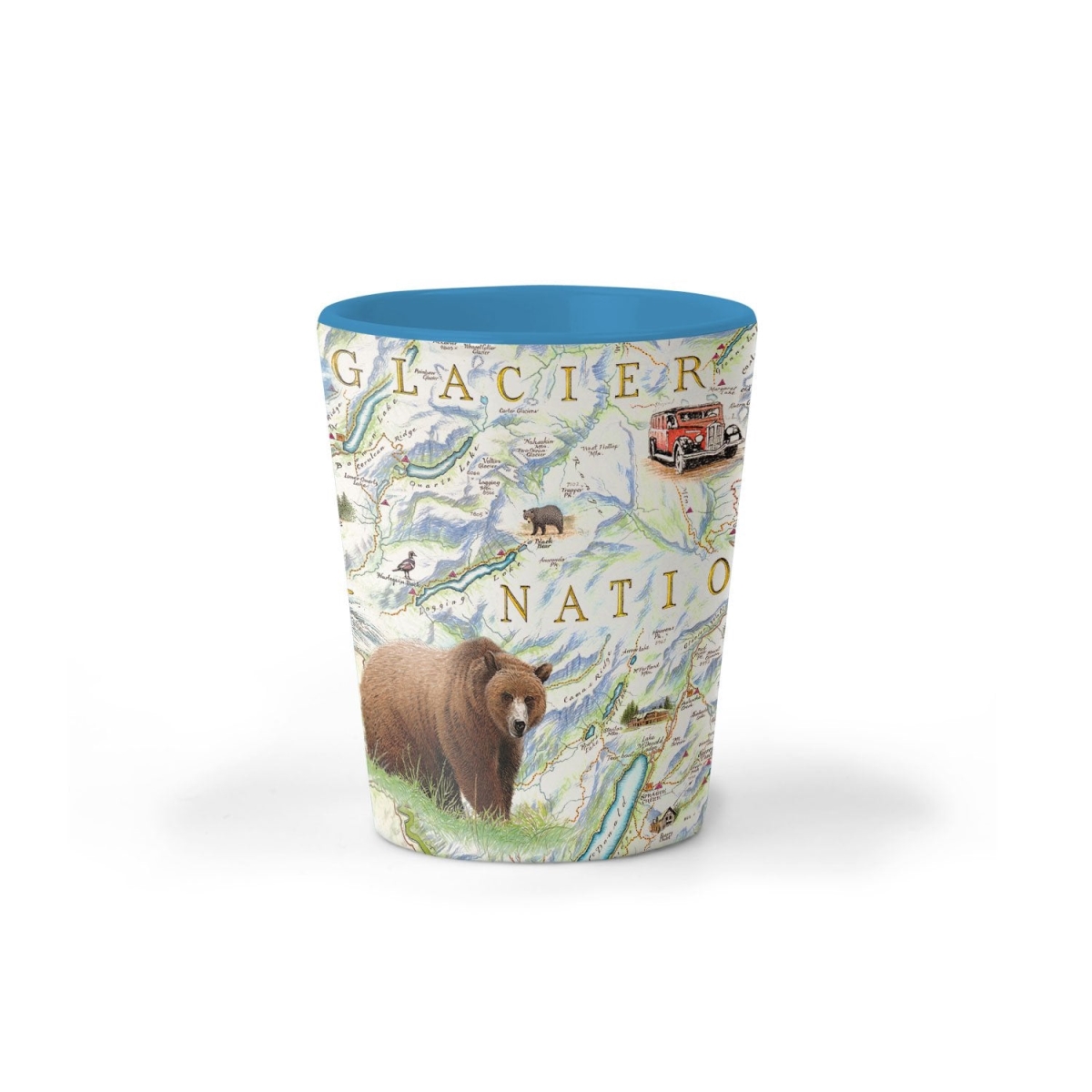 Picture of Xplorer Maps SG_GNP Glacier National Park Map Ceramic Shot Glass