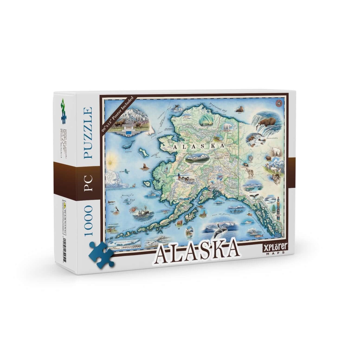 PZMCB_AK Alaska State Map Jigsaw Puzzle - 1000 Pieces