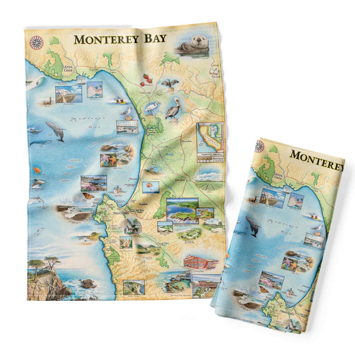 Picture of Xplorer Maps DT_MB Monterey Bay Map Kitchen Towel