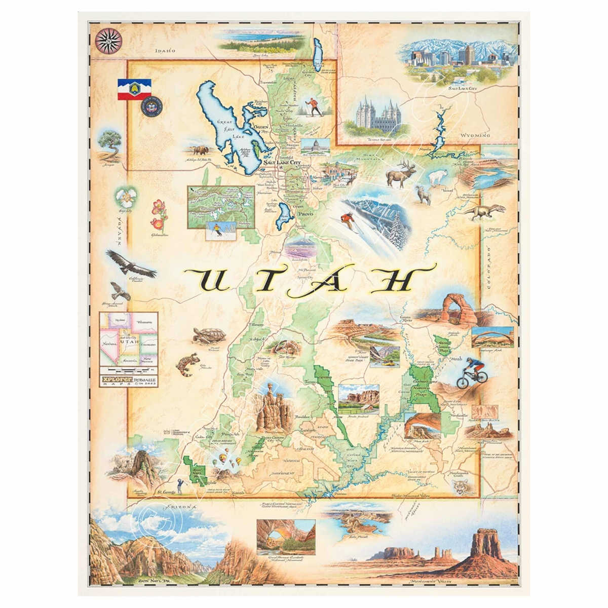 MAP_UT Utah State Hand-Drawn Map