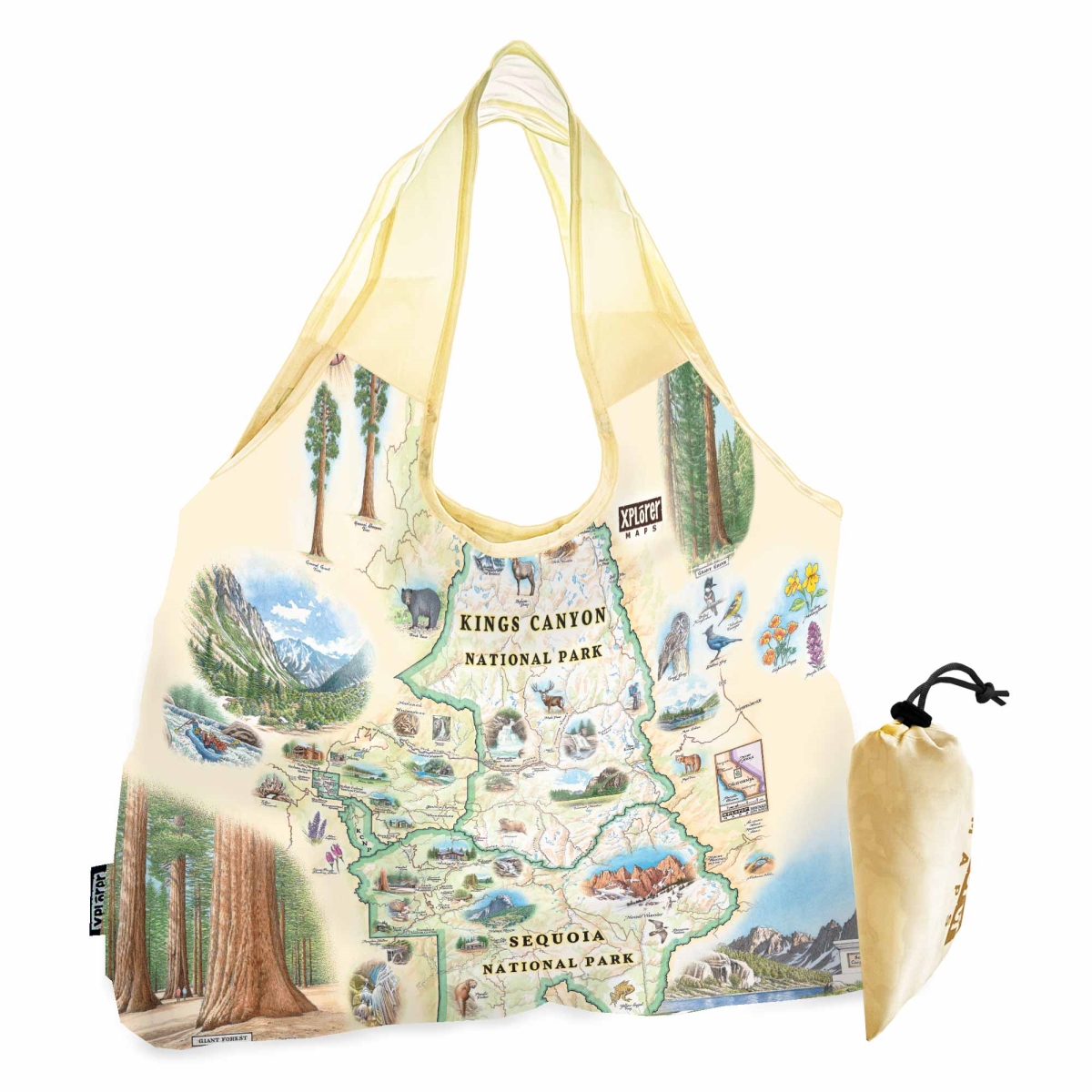 PTOTE_SKCNP Sequoia & Kings Canyon Map Pouch Tote Bag